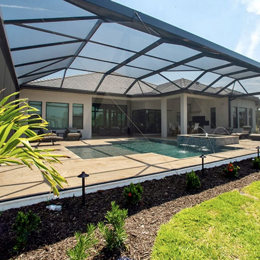 GRACO Construction Bronze Pool Enclosure with Clear Span