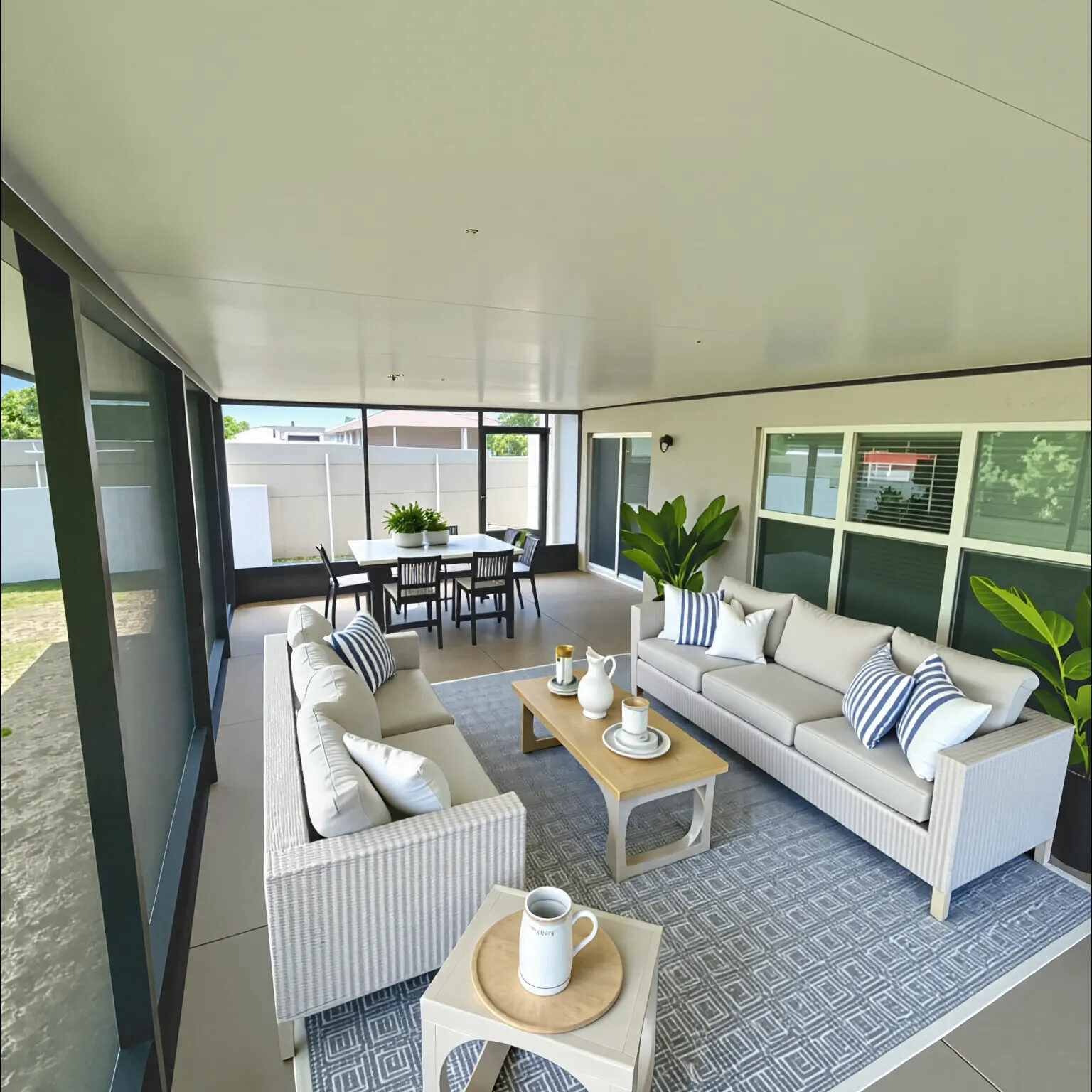 Screen Room by Graco Construction with sealed concrete floor in Brandon, FL.